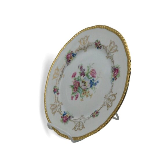 Royal BAYREUTH BAVARIA Chatham Plate Floral Design Gold Trim Germany Vintage 10" - Picture 4 of 8